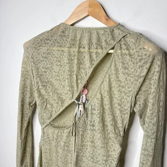 NWT House of CB Giovanna Musk Lace Long Sleeve Maxi Dress Cut Out Small Sexy - Picture 9 of 14